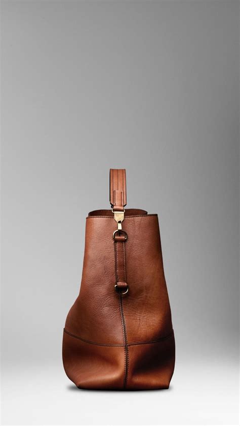 burberry brown large washed leather duffle bag|Burberry leather duffle bag.